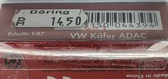 Herpa 1:87 VW Bug Kafer Yellow ADAC Strassenwacht diecast, NIB, RARE