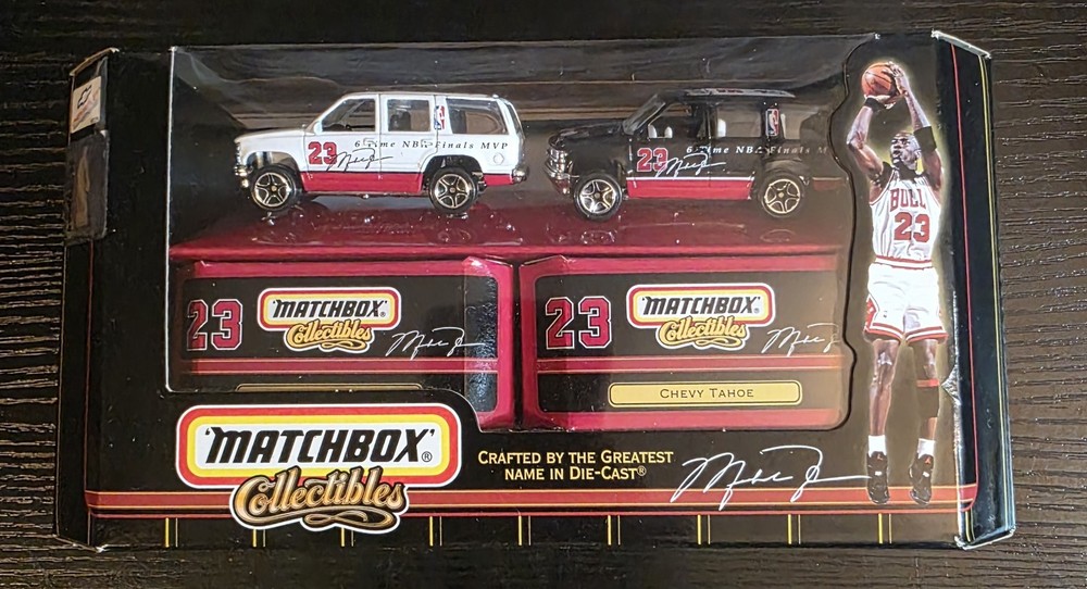 Matchbox Collectibles 1999 Michael Jordan #23 Chevy Tahoe 2 Car Set NEW