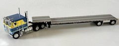 DCP First Gear Kenworth K100 COE Blue Yellow Spread Axle Stepdeck Trailer 32967