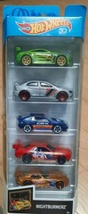 Hot Wheels Night Burnerz c.2017 85 Honda CR-X Nissan 350Z Viper Lancer 5-Pack