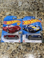 Hot Wheels (Nissan R390 Gt1) RED+ MAZDA 787B RETRO RACER BLUE LOT of (2)