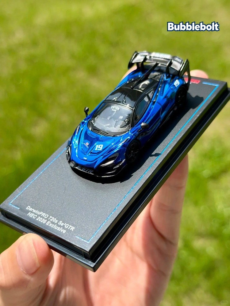CM Model 1:64 DarwinPRO 720Se2 GTR Chrome Blue Diecast Car 2026 HEC New