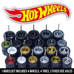 1/64 Scale 5 SPOKE MUSCLE v5 Real Rider Wheels Rims Tires Set Custom Hot Wheel