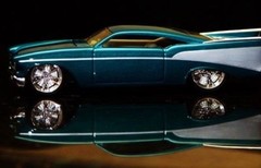 57 Chevy Classic Custom Concept Hot Rod Race55Promo Car Carousel BLU 124 118 112
