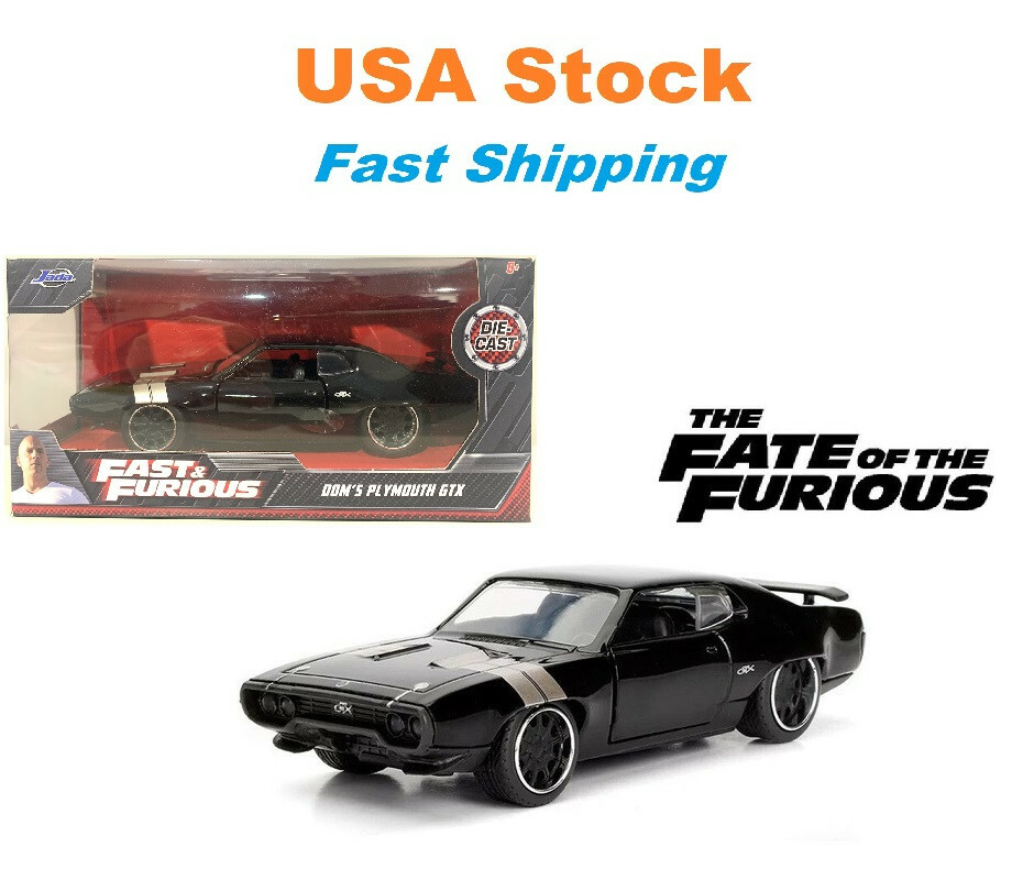 Fast And Furious, Dom’s Plymouth GTX, F8, JADA, Diecast Toy Car, 5.25″, 1:32 NIB