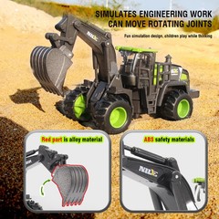 Simulation 1/50 Diecast Engineering Vehicle Model Excavator Truck Toy for Boys