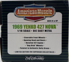 1969 Yenko 427 Nova – Supercar Collectibles By Ertl – 1:18 – Green – Rare