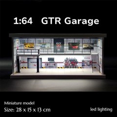 Diorama 1/64 Diecast Car Garage Model LED Lighting Car Display Building Scene US