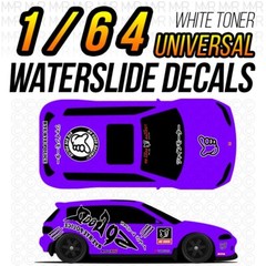 1/64 NO GOOD RACING SHARK Custom White Toner WaterSlide Decal for Hot Wheels
