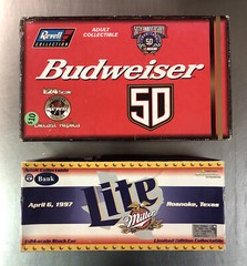REVELL ACTION USED BUDWEISER RICKY CRAVEN & MILLER LITE DUSTY WALLACE (LOT OF 2)
