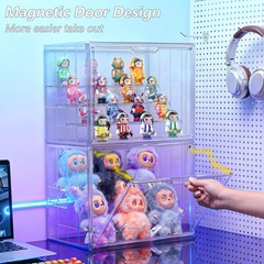 Acrylic Clear Display Case for Collectibles, 4 Layer Large 1-Pack,