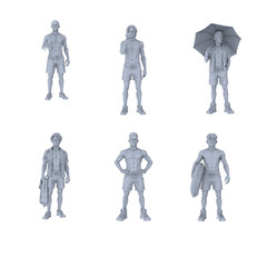 MRY-SFW LYTR 714 Modern Beach Casual Male 6 pcs 1/64 figure accessories S scale
