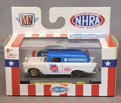 M2 Machines NHRA RED WHITE & BLUE 1957 Chevrolet Sedan Delivery 1/64 Diecast