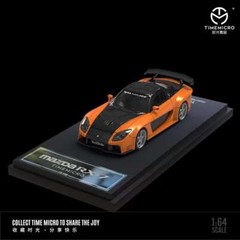 TIME MICRO 1:64 RX-7 Veilside Fast Furious Orange Diecast Model Car Gift Collect