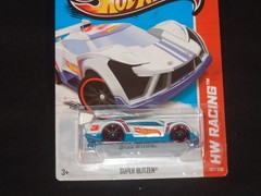 HW HOT WHEELS 2013 HW RACING #107/250 SUPER BLITZEN HOTWHEELS WHITE VHTF RARE