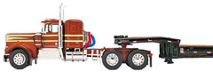 DCP, FIRST GEAR 1/64 SCALE W-900A KENWORTH BROWN, CREAM STRIPE, BLACK TALBERT