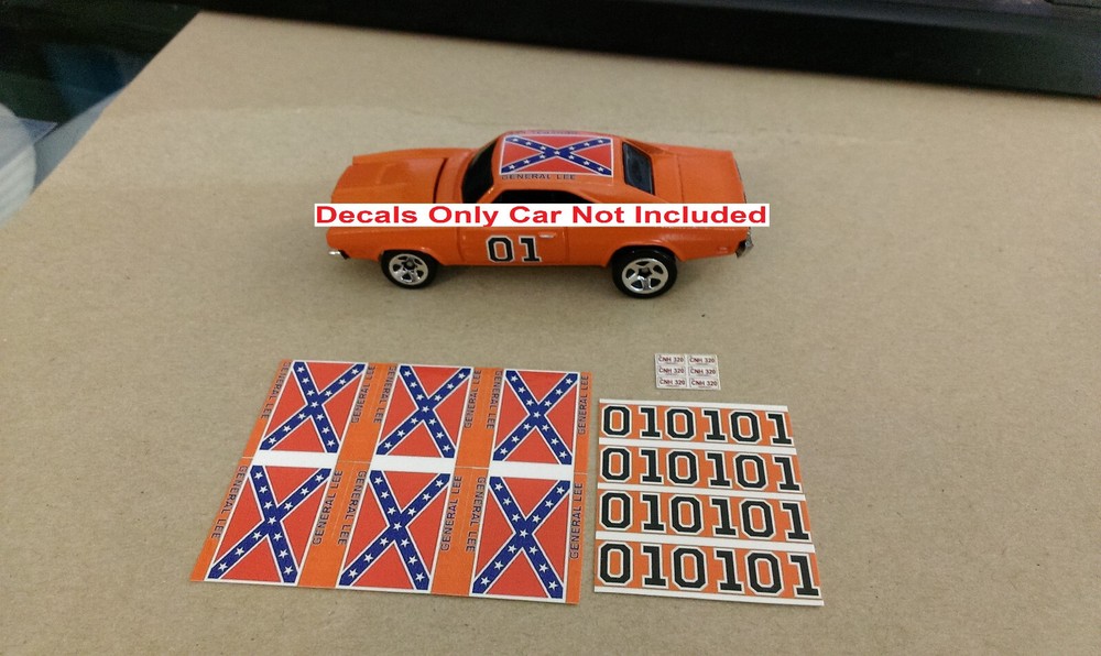 Hot Wheels General Lee 6 Set Decals 1:64 Charger The Dukes Of Hazzard Fast Ship