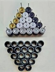 10 Sets Aero Disc Advan Mix 11mm Rims & Real Rider Rubber Tires 1/64 Hot Wheels