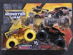 MONSTER JAM CLASSROOM CRUSHER vs MAYHEM – NEW 1/64 MONSTER TRUCKS 2 PACK
