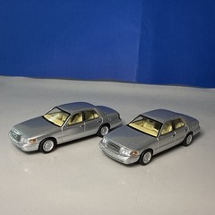 1:64 Set Of 2 Ford Crown Victoria Police Undercover, FBI, Secret Scs no mirrors