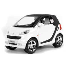 1:24 Smart ForTwo Model Car Diecast Toy Cars Toys for Boys Kids Gifts White