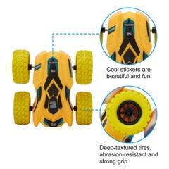 Set of 4 Double-sided Stunt Flip Inertia Powered Car Toys Vehicle 360 Rotation