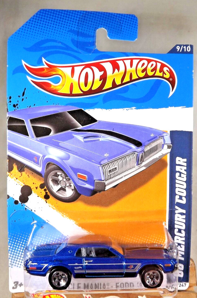 2012 Hot Wheels #119 Muscle Mania-Ford 9/10 ’68 MERCURY COUGAR Blue w/Chrome 5Sp