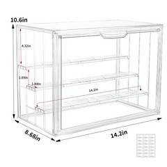 Acrylic Clear Display Case for Collectibles, 4 Layer Large 1-Pack,