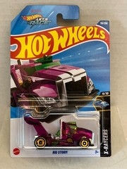 NIP 2025 Hot Wheels Mainline Rig Storm 110/250 Clear Magenta X-Raycers T-Hunt