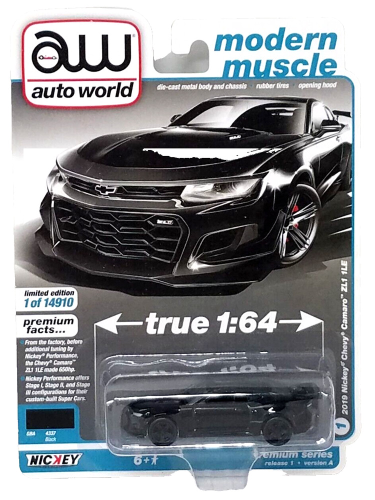 Auto World 1:64 2019 NICKEY Chevy Camaro ZL1 1LE / modern muscle car