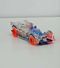 2013 Hot Wheels ~ HI-TECH MISSLE ~ X-Raycers Series ~ Clear Blue Orange 1:64
