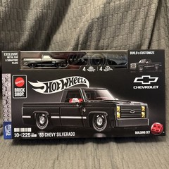 Mattel Brick Shop Hot Wheels Black ’83 Chevy Silverado Building Set Kit SEALED!