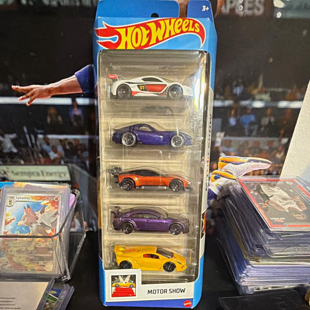 2019 Hot Wheels Motor Show 5-Pack Diecast Viper Aston Martin Lamborghini Jaguar