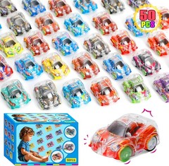 50 Pcs Mini Pull Back Cars, Small Race Car Toys Bulk Party Favors for Kids 4-8 8