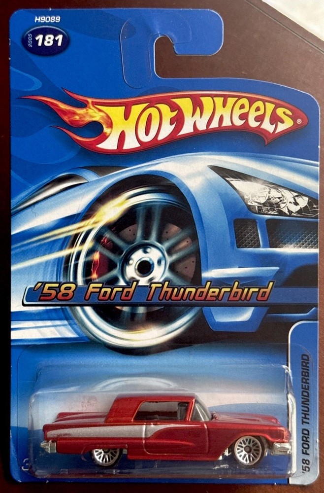 2006 Hot Wheels ’58 Ford Thunderbird #181 Dark Red/Silver LW 2nd Color Variation