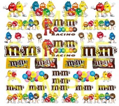 1:64,1:43,1:32,1:24 M & M’s WATER-SLIDE DECALS FOR HOT WHEELS, SLOT CAR MODEL