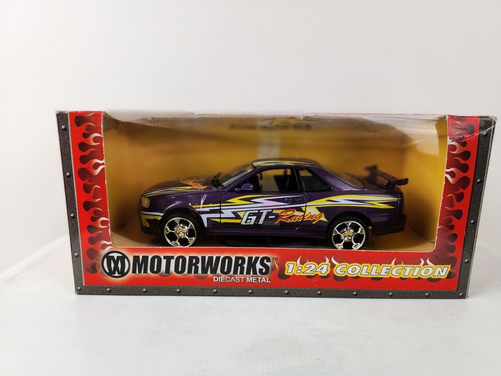 2004 Nissan Skyline GT-R Racing 1/24 Purple Motorworks Hood/Doors Open New Vtg