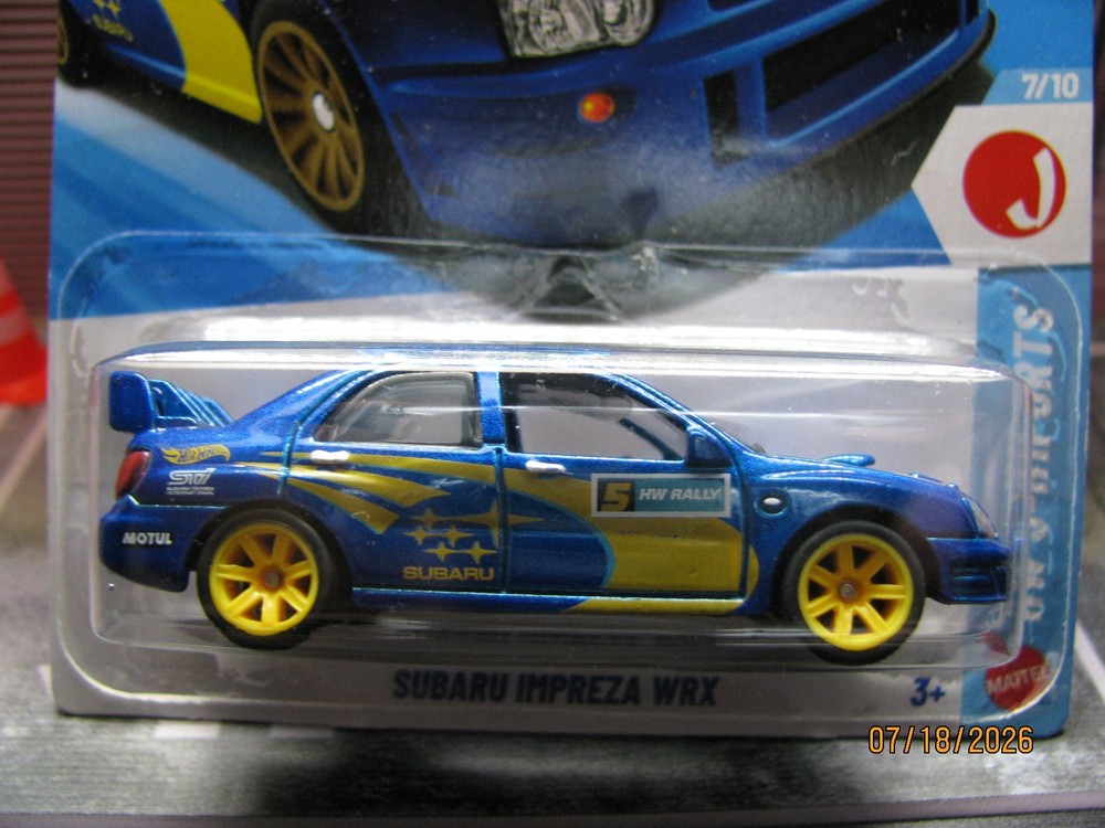 2026 Hot Wheels Blue Subaru Impreza WRX, w/Real Riders Wheel Swap