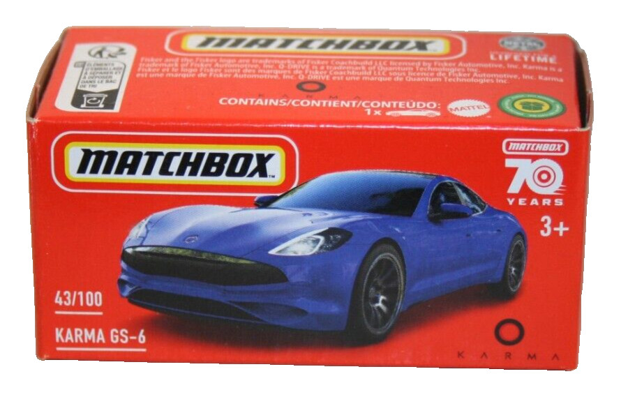 2022 Matchbox Karma GS-6 43/100 MBX Showroom HLD48 Dark Blue Boxed DNK70