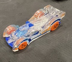 Hot Wheels Clear Blue Orange Diecast Plastic Car 1:64 Scale Toy Model