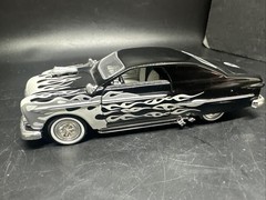 Crown Premiums 1949 50 Ford Street Rod 1/38 Diecast Black White Flames Pull Back