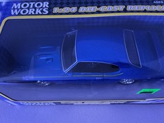 MOTOR WORKS 1:24 Scale Metallic Blue 1969 Pontiac GTO Judge Hardtop Diecast