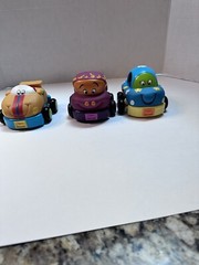 Battat B You Pull Back Cars Soft Vinyl Set Of 3 Rattle and Squeak Baby Toddler