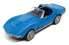 Franklin Mint 1/24 Scale B11RH87 1968 Chevrolet Corvette Blue NIB Sealed