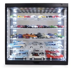 1:64 Scale Wall Mount 5 Tier LED Display Case with Mirror Back