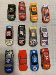 Hot Wheels Lot Of 12 NASCAR Die-Cast Race Cars Mellow Yello Tide Kodak McDonalds