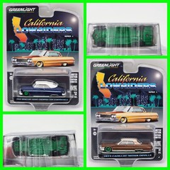 GREENLIGHT GREEN MACHINE CALIFORNIA LOWRIDERS S4 SET OF 2 MERCURY & CADILLAC!