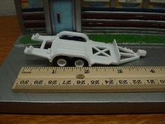 Hot Wheels Single Car Trailer Loose white Team Transport Real Riders, Metal Base