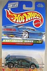 1999 Hot Wheels #946 X-Ray Cruiser 2/4 LAMBORGHINI DIABLO Drk Green wChrome 5Sp