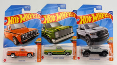 Hot Wheels 2022 HW Hot Trucks~Ram 1500 Rebel, Mazda Repu, Chevy Silverado 1:64